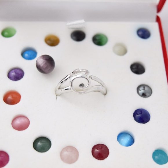 925 Sterling Silver Interchangeable Ring w/ Stones - Picture 6 of 12